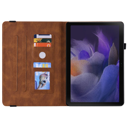 For Samsung Galaxy Tab A9 Leather Case Butterfly Flower Imprinted Tablet Cover