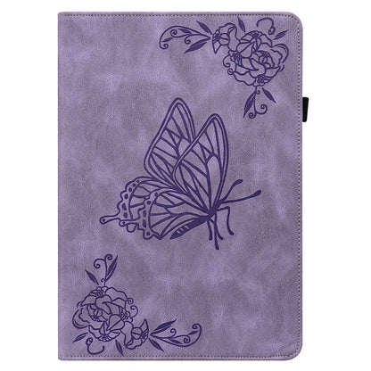 For Samsung Galaxy Tab A9 Leather Case Butterfly Flower Imprinted Tablet Cover