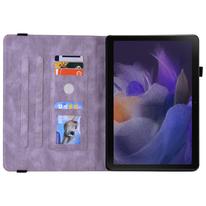 For Samsung Galaxy Tab A9 Leather Case Butterfly Flower Imprinted Tablet Cover