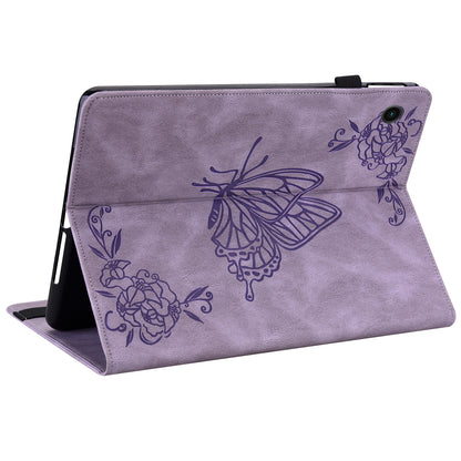 For Samsung Galaxy Tab A9 Leather Case Butterfly Flower Imprinted Tablet Cover
