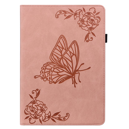 For Samsung Galaxy Tab A9 Leather Case Butterfly Flower Imprinted Tablet Cover