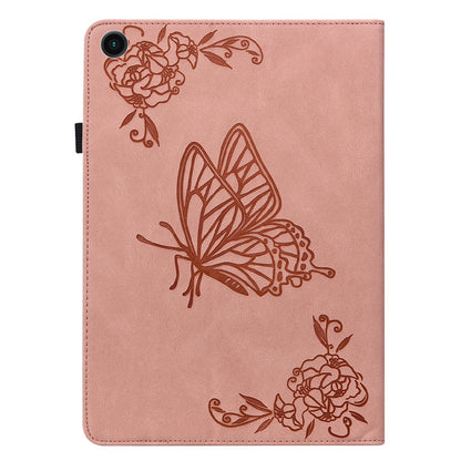 For Samsung Galaxy Tab A9 Leather Case Butterfly Flower Imprinted Tablet Cover
