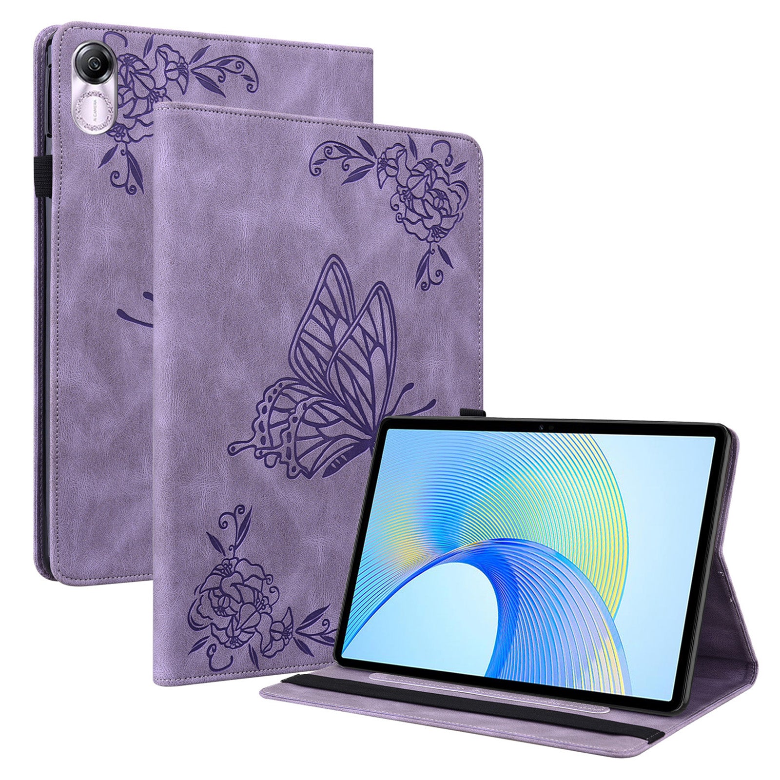 For Honor Pad X8 Pro / Pad X9 Leather Cover Imprinted Flip Stand Card Holder Tablet Case