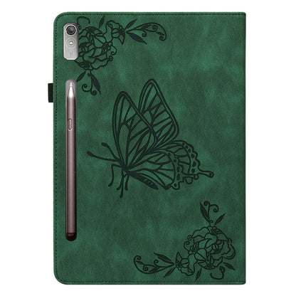 For Lenovo Tab P12 Case Butterfly Flower Imprinted PU Leather Stand Tablet Cover