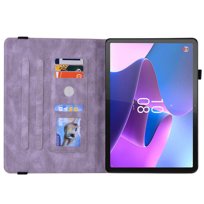 For Lenovo Tab P12 Case Butterfly Flower Imprinted PU Leather Stand Tablet Cover