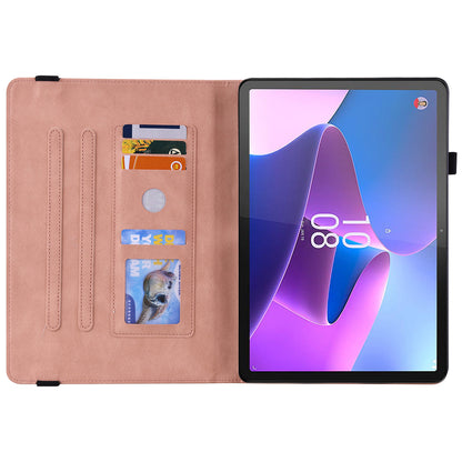 For Lenovo Tab P12 Case Butterfly Flower Imprinted PU Leather Stand Tablet Cover