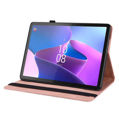 For Lenovo Tab P12 Case Butterfly Flower Imprinted PU Leather Stand Tablet Cover
