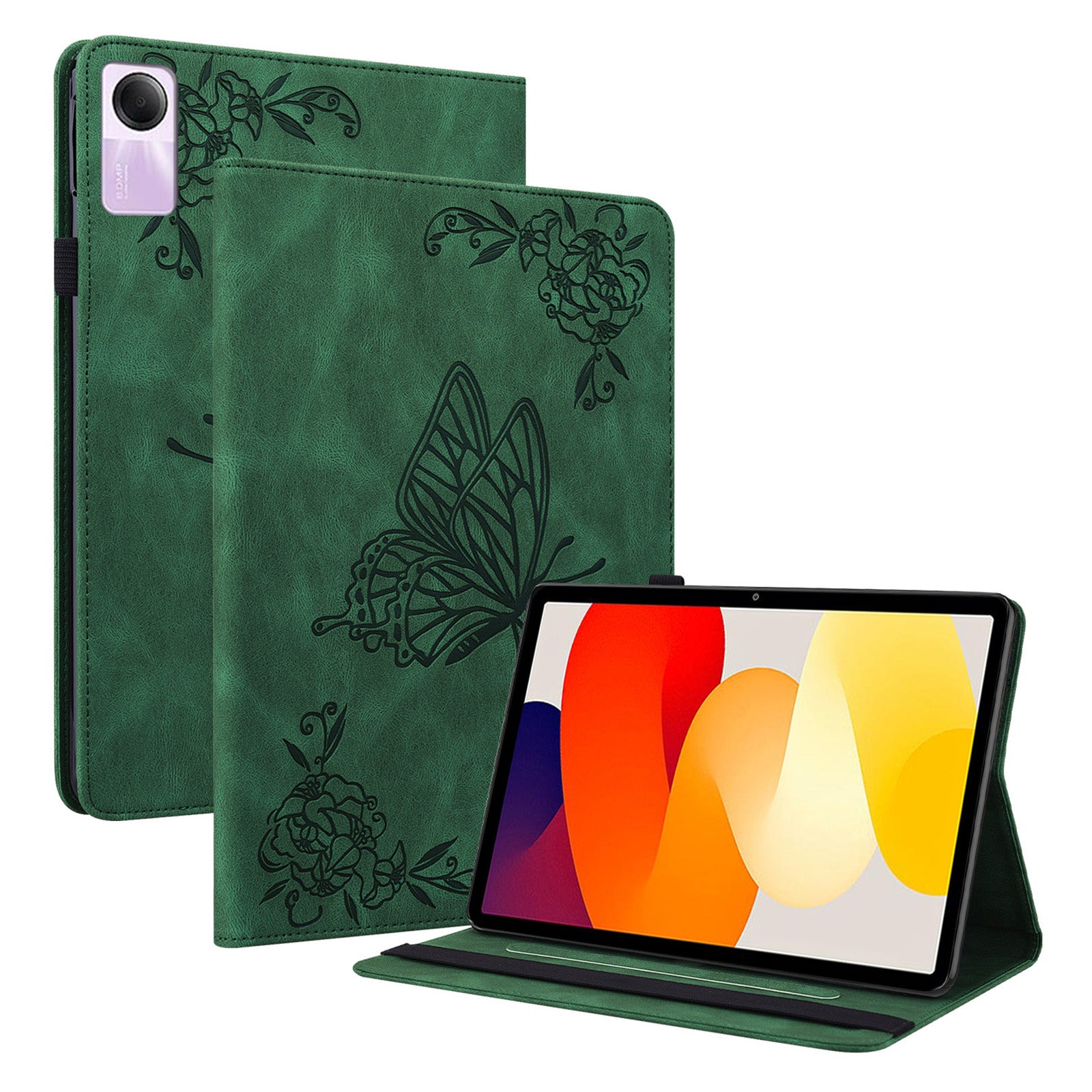 For Xiaomi Redmi Pad SE Case PU Leather Card Holder Imprinted Stand Tablet Cover