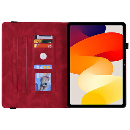 For Xiaomi Redmi Pad SE Case PU Leather Card Holder Imprinted Stand Tablet Cover