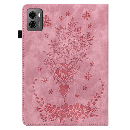 For Lenovo Legion Y700 (2023) Leather Case Butterfly Rose Imprint Card Slots Tablet Cover