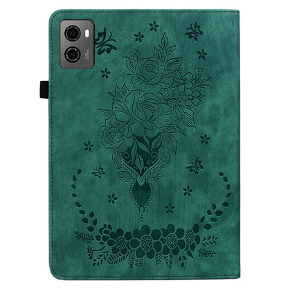 For Lenovo Legion Y700 (2023) Leather Case Butterfly Rose Imprint Card Slots Tablet Cover