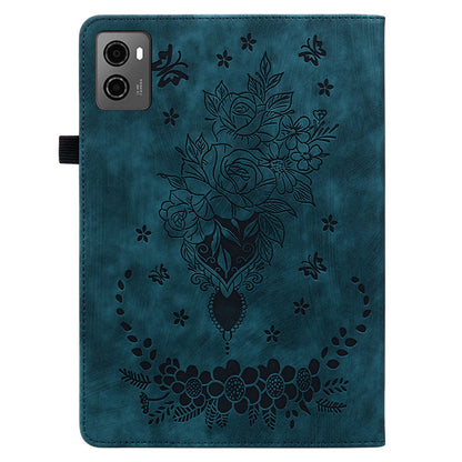 For Lenovo Legion Y700 (2023) Leather Case Butterfly Rose Imprint Card Slots Tablet Cover