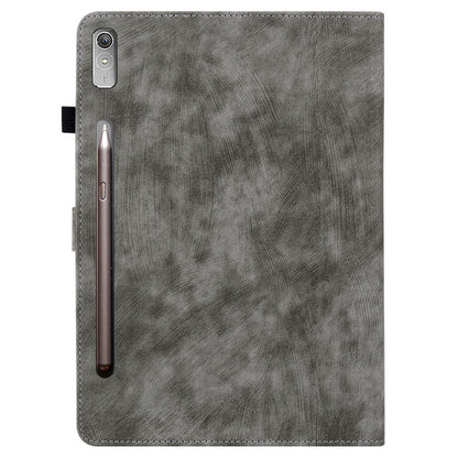 For Lenovo Tab P12 Leather Case Cute Tiger Imprinted PU Leather Card Holder Tablet Cover