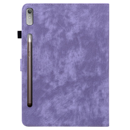 For Lenovo Tab P12 Leather Case Cute Tiger Imprinted PU Leather Card Holder Tablet Cover