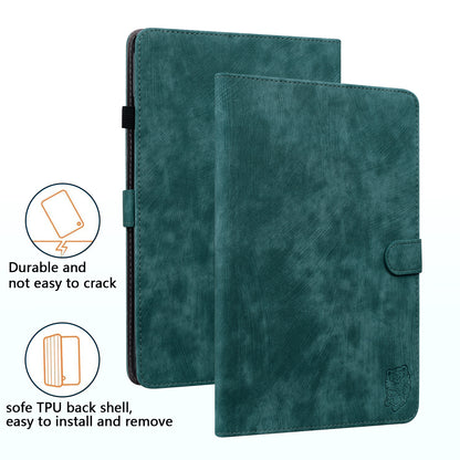 For Lenovo Tab P12 Leather Case Cute Tiger Imprinted PU Leather Card Holder Tablet Cover