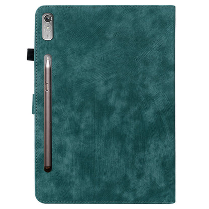For Lenovo Tab P12 Leather Case Cute Tiger Imprinted PU Leather Card Holder Tablet Cover
