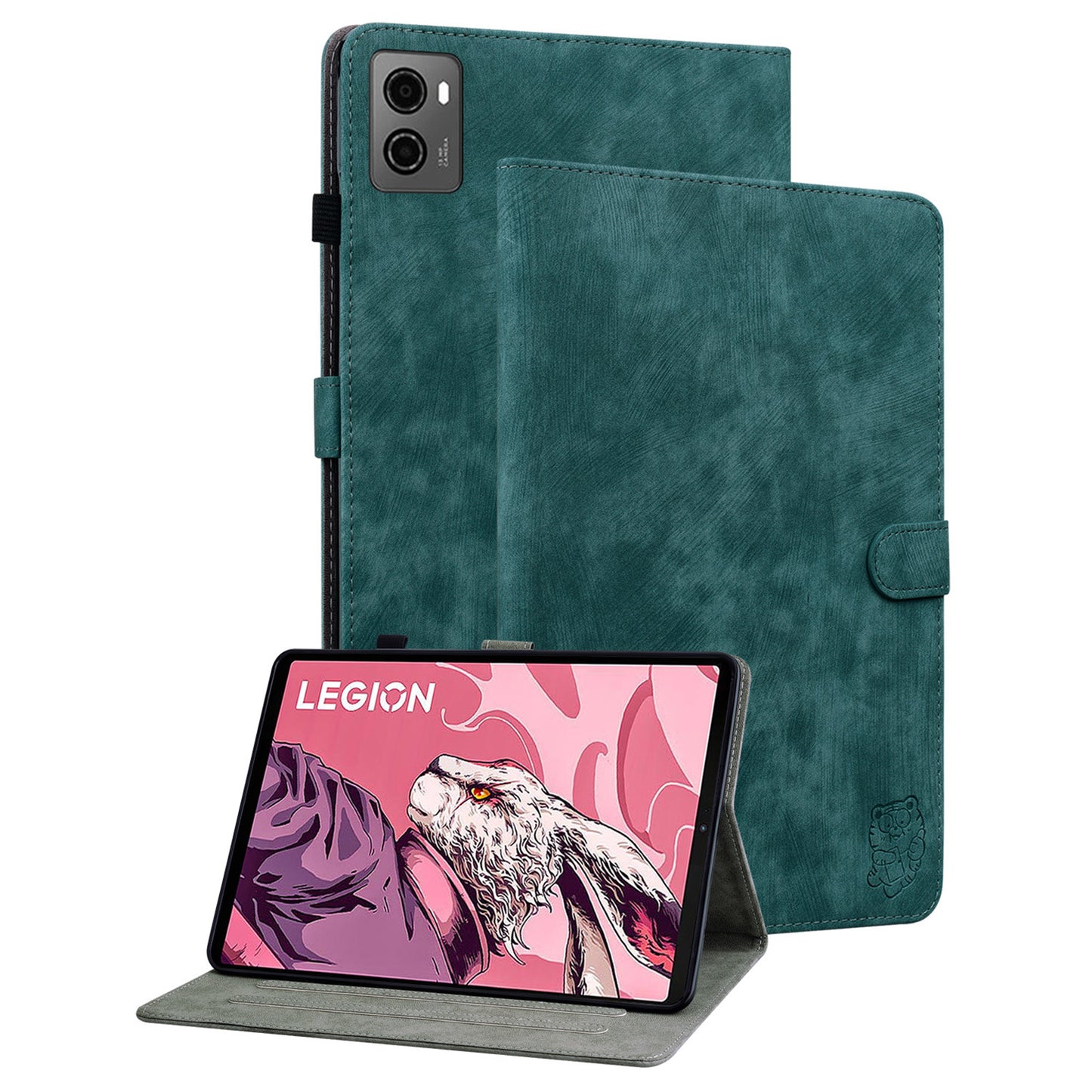 For Lenovo Legion Y700 (2023) Cover Imprinted Stand PU Leather Card Holder Tablet Case