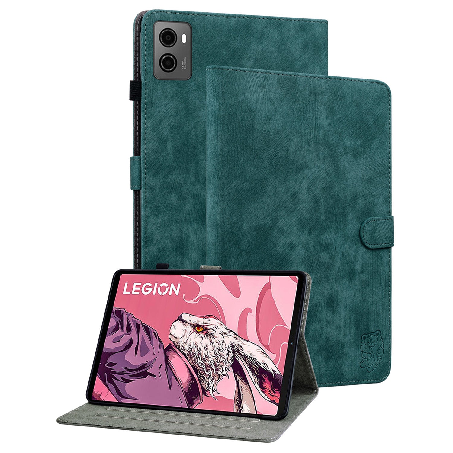 For Lenovo Legion Y700 (2023) Cover Imprinted Stand PU Leather Card Holder Tablet Case