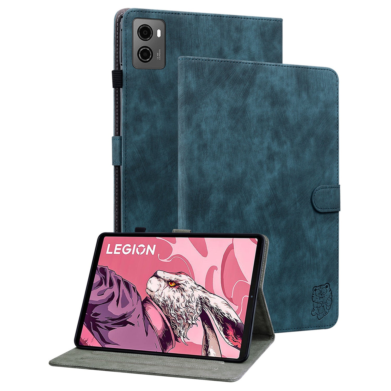 For Lenovo Legion Y700 (2023) Cover Imprinted Stand PU Leather Card Holder Tablet Case