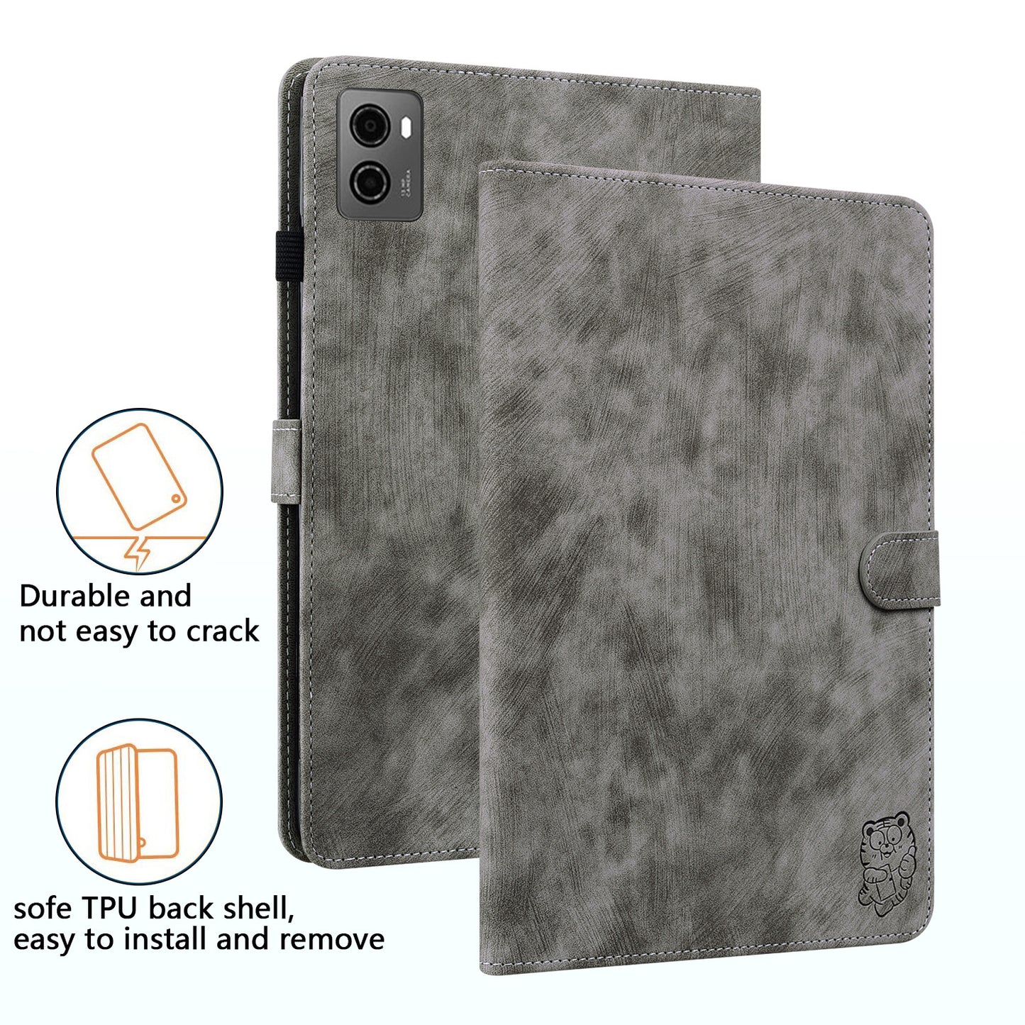 For Lenovo Legion Y700 (2023) Cover Imprinted Stand PU Leather Card Holder Tablet Case
