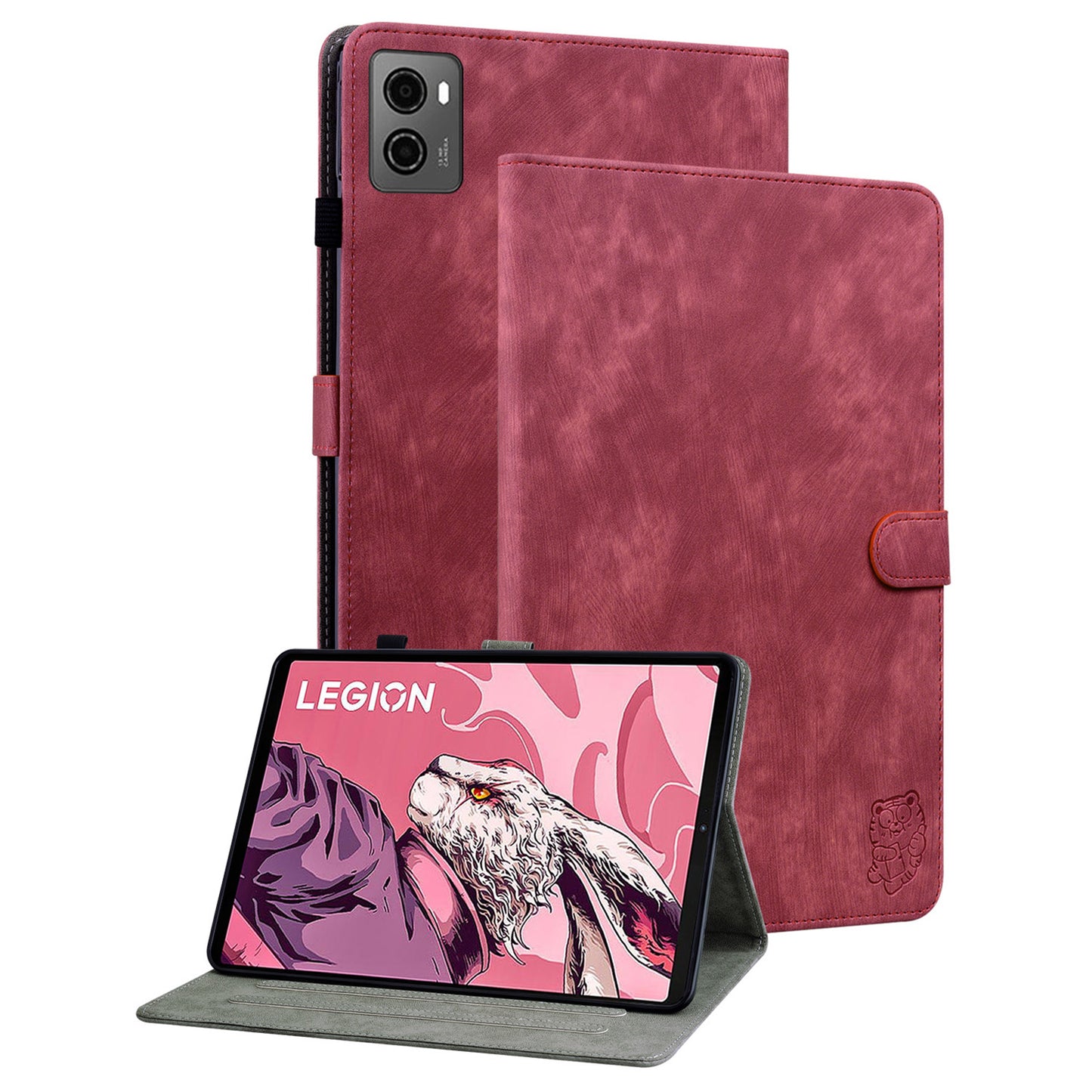 For Lenovo Legion Y700 (2023) Cover Imprinted Stand PU Leather Card Holder Tablet Case
