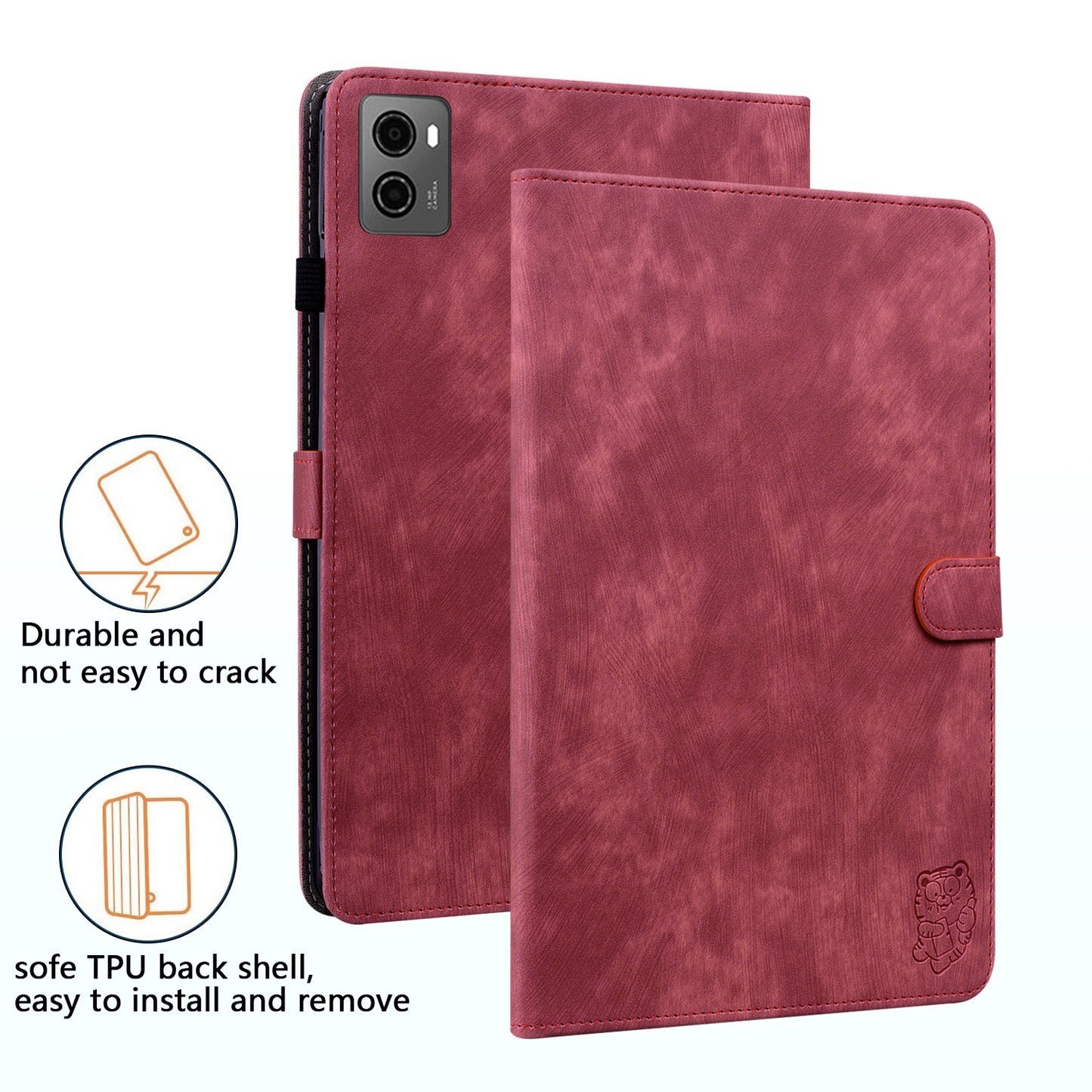 For Lenovo Legion Y700 (2023) Cover Imprinted Stand PU Leather Card Holder Tablet Case