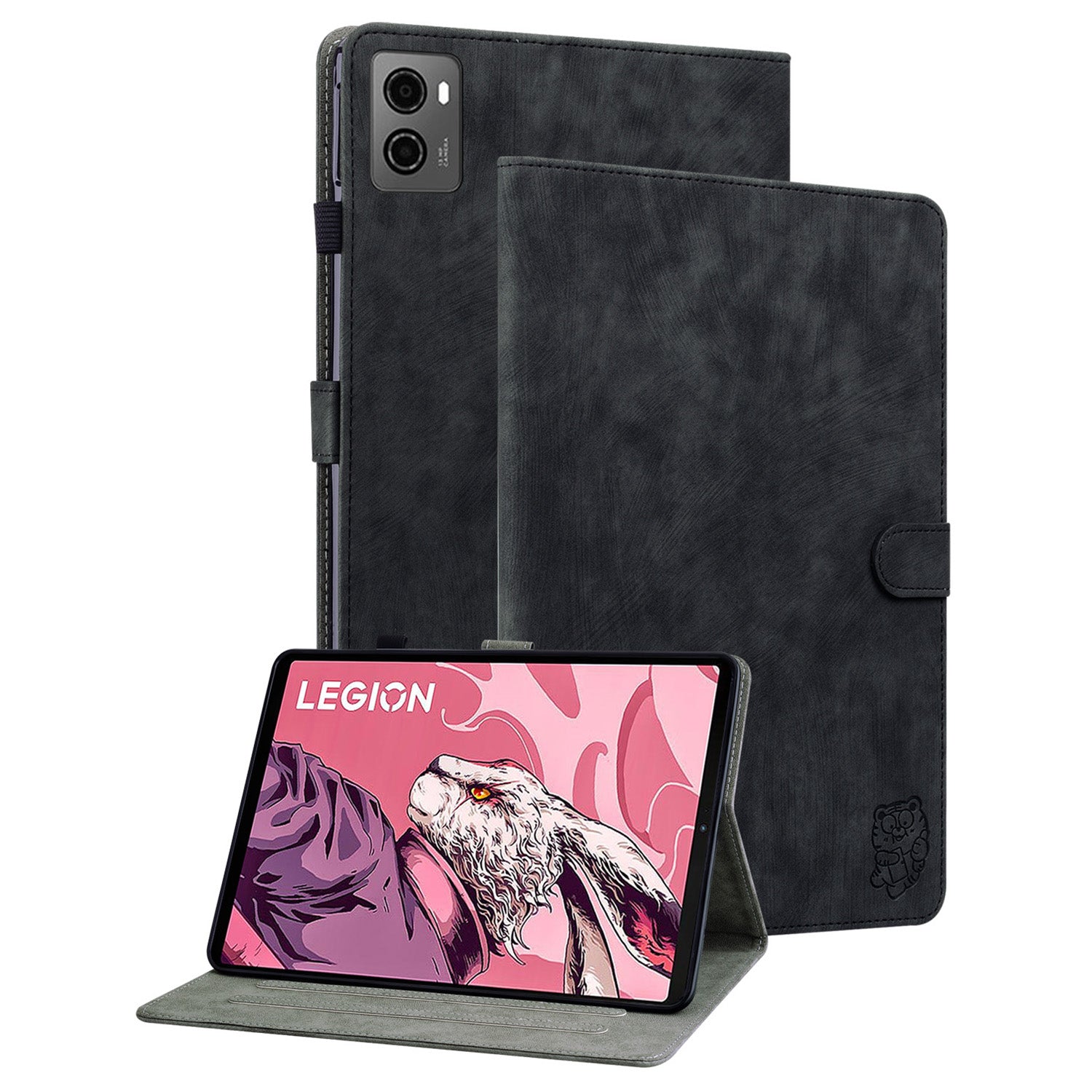 For Lenovo Legion Y700 (2023) Cover Imprinted Stand PU Leather Card Holder Tablet Case