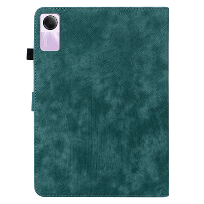 For Xiaomi Redmi Pad SE Cover Cute Tiger Imprint Leather Tablet Case with Card Slots