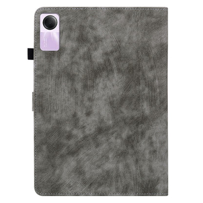 For Xiaomi Redmi Pad SE Cover Cute Tiger Imprint Leather Tablet Case with Card Slots