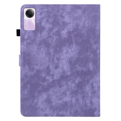 For Xiaomi Redmi Pad SE Cover Cute Tiger Imprint Leather Tablet Case with Card Slots