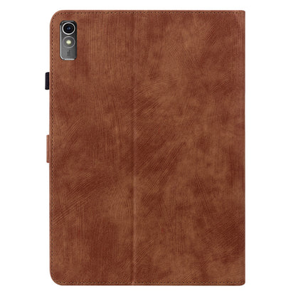 For Lenovo Tab M10 5G Anti-drop Case Imprinted PU Leather Card Holder Tablet Cover