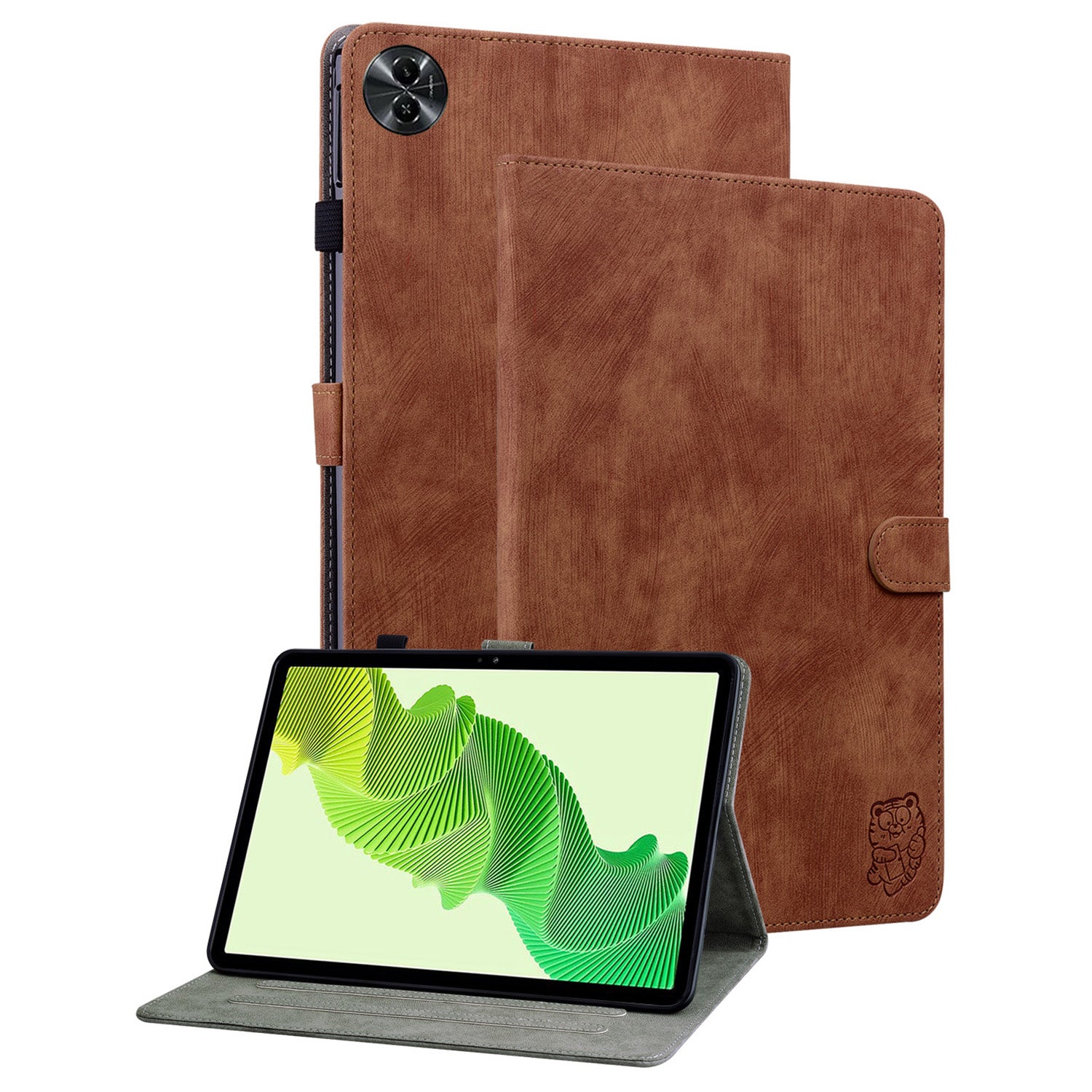For Realme Pad 2 PU Leather Case Imprinted Card Holder Tablet Stand Cover