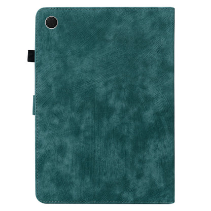 For Samsung Galaxy Tab A9 Leather Cover Cute Tiger Imprint Adjustable Stand Tablet Case