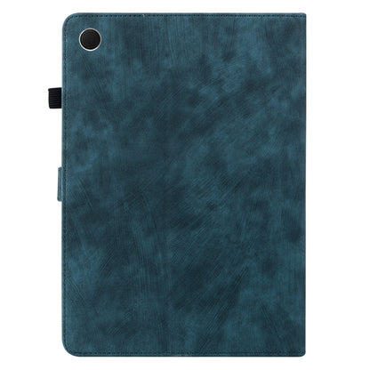 For Samsung Galaxy Tab A9 Leather Cover Cute Tiger Imprint Adjustable Stand Tablet Case