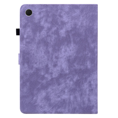For Samsung Galaxy Tab A9 Leather Cover Cute Tiger Imprint Adjustable Stand Tablet Case