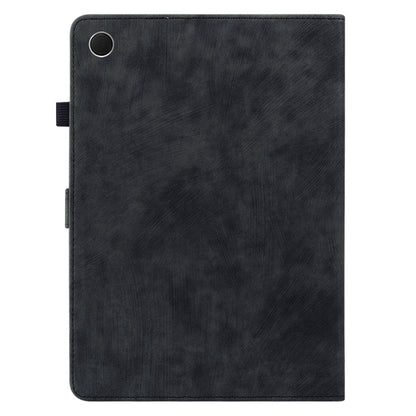 For Samsung Galaxy Tab A9 Leather Cover Cute Tiger Imprint Adjustable Stand Tablet Case
