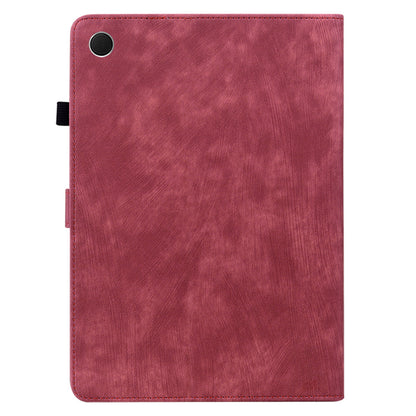For Samsung Galaxy Tab A9 Leather Cover Cute Tiger Imprint Adjustable Stand Tablet Case