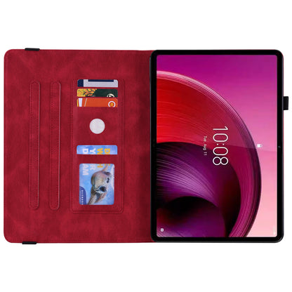 For Lenovo Tab M10 5G PU Leather Case Stand Card Holder Imprinted Tablet Cover