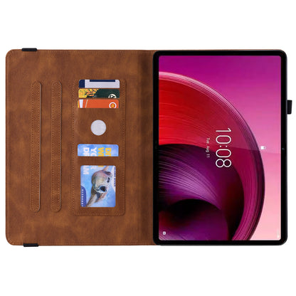 For Lenovo Tab M10 5G PU Leather Case Stand Card Holder Imprinted Tablet Cover