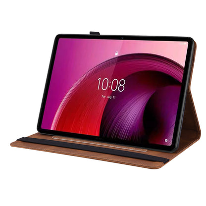 For Lenovo Tab M10 5G PU Leather Case Stand Card Holder Imprinted Tablet Cover