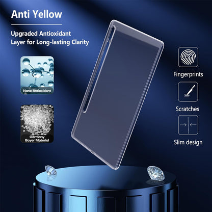 For Samsung Galaxy Tab S9+ Flexible TPU Cover HD Transparent Tablet Case Drop Protection Shell