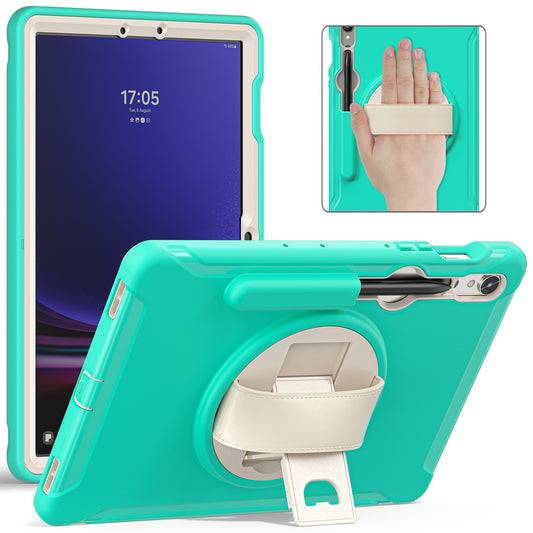 For Samsung Galaxy Tab S9 FE / S7 T870 / S8 X700 / S9 X710 Case PC+TPU Kickstand Tablet Cover with Pen Slot