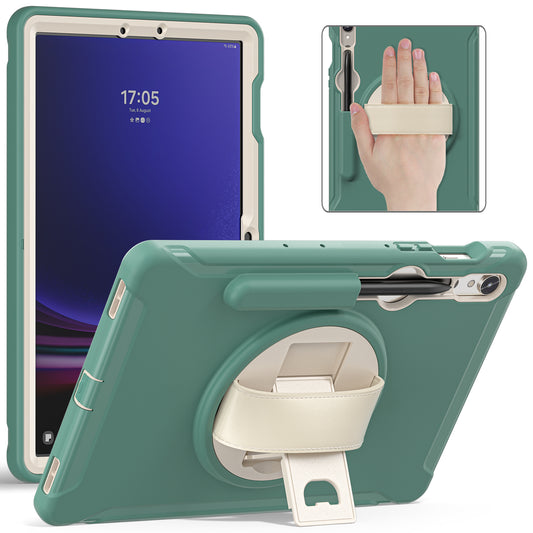 For Samsung Galaxy Tab S9 FE / S7 T870 / S8 X700 / S9 X710 Case PC+TPU Kickstand Tablet Cover with Pen Slot