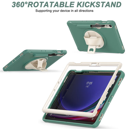 For Samsung Galaxy Tab S9 FE / S7 T870 / S8 X700 / S9 X710 Case PC+TPU Kickstand Tablet Cover with Pen Slot