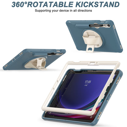For Samsung Galaxy Tab S9 FE / S7 T870 / S8 X700 / S9 X710 Case PC+TPU Kickstand Tablet Cover with Pen Slot