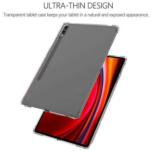 For Samsung Galaxy Tab S9 Ultra Case Drop Protection TPU Tablet Cover Transparent Shell