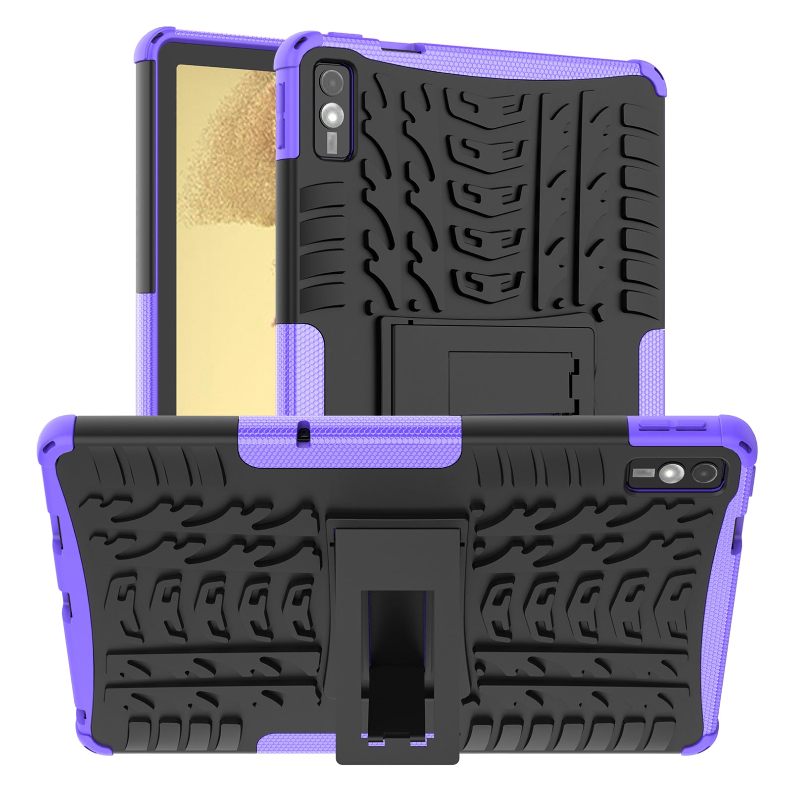 For Lenovo Tab M10 5G Case Tyre Pattern PC+TPU Kickstand Tablet Cover