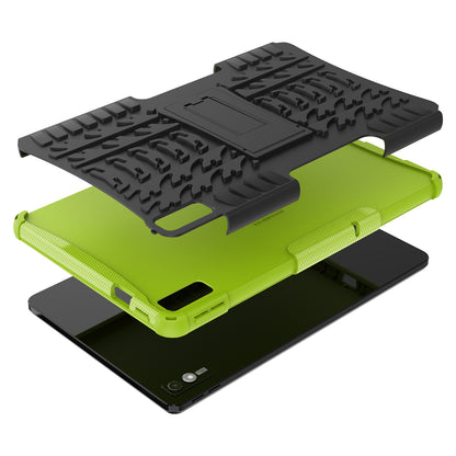 For Lenovo Tab M10 5G Case Tyre Pattern PC+TPU Kickstand Tablet Cover