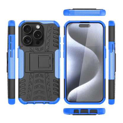 For iPhone 15 Pro Max Case Kickstand PC+TPU Anti-slip Phone Cover