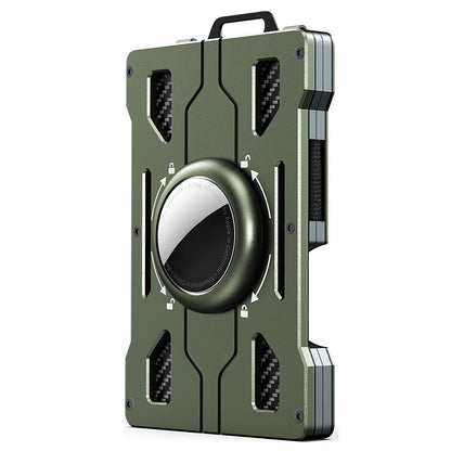 BIIGELL KB002 Multifunction Metal Card Holder for Apple AirTag, Clip-on Design Card Protection Case Card Carrying Pouch